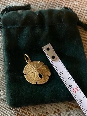 14KT Solid Gold Sand Dollar Pendant Charm